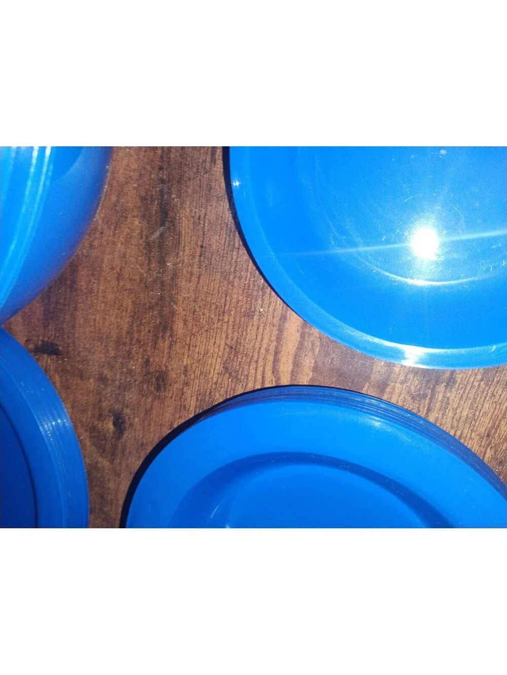 Vintage Blue Plastic Picnic Dinnerware Set with Carrying Case